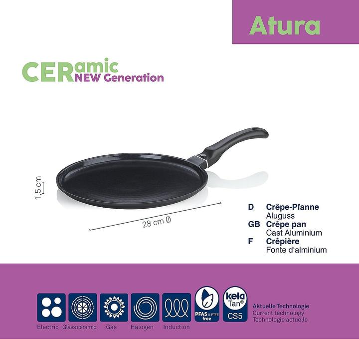 Immagine prodotto Kela Crêpe-Pfanne Atura (28 cm, Padella di crêpe, Alluminio)