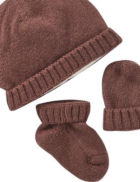 Actual product image Vertbaudet Knitted baby set: hat, mittens & booties