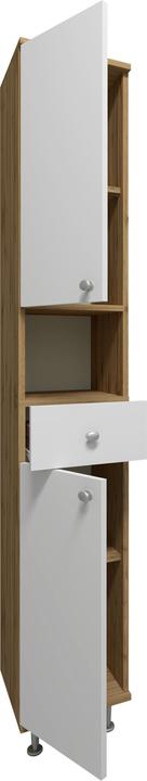 Actual product image VCM Wooden Bathroom Furniture Tall Cabinet Bathroom Cabinet Bathroom Drawer Shelf Nilosi (30 x 31 x 185 cm)