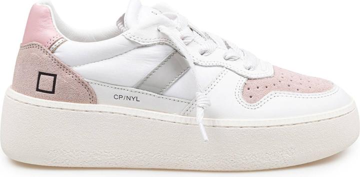 D.a.t.e. D.a.t.e sneakers court platform in leather and suede white and pink