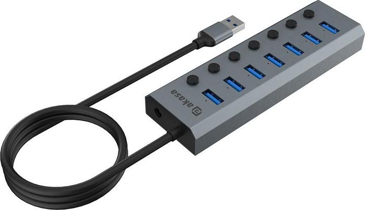 Actual product image Akasa Connect 7 IPS - USB Hub (USB-C, 7 Ports)
