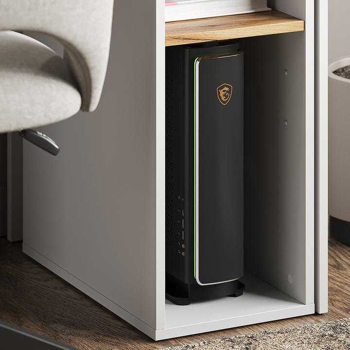 Produktbild Vichy PC-Schrank Tomy, Weiss/Goldkraft Eiche, 28.5 x 50 cm mit 2 offenen Fächern