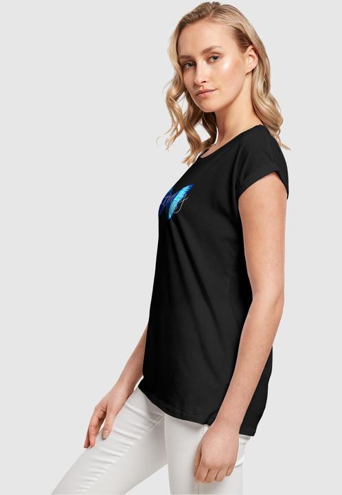 Actual product image Merchcode Ladies Butterfly Blue Extended Shoulder Tee - 111649 (3XL)