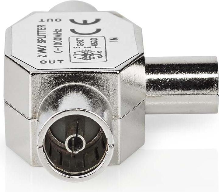 Actual product image Nedis Coax splitter IEC (Coaxia l) male - 2X IEC (Coaxia (Antenna cable)