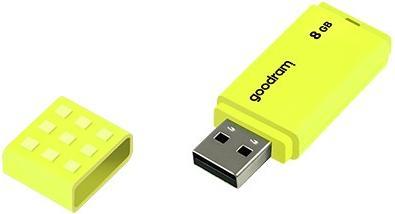 Actual product image Goodram UME2 - 8 GB - USB Type-A - 2.0 - 20 MB/s - cap - yellow (8 GB, USB-A)