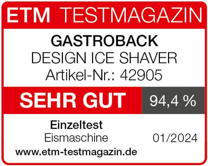 Actual product image Gastroback Design ICE Shaver (EU plug)