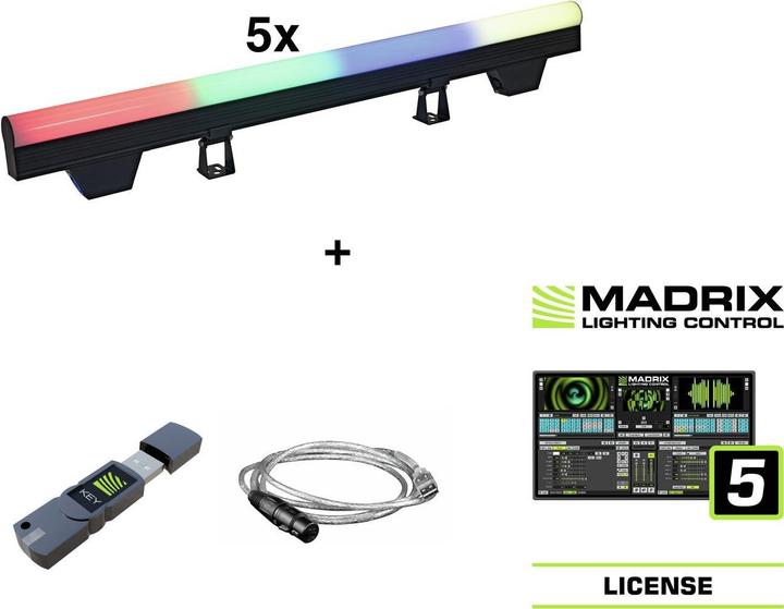 Produktbild Eurolite Set 5x LED PT-100/32 Pixel DMX Tube + Madrix Software