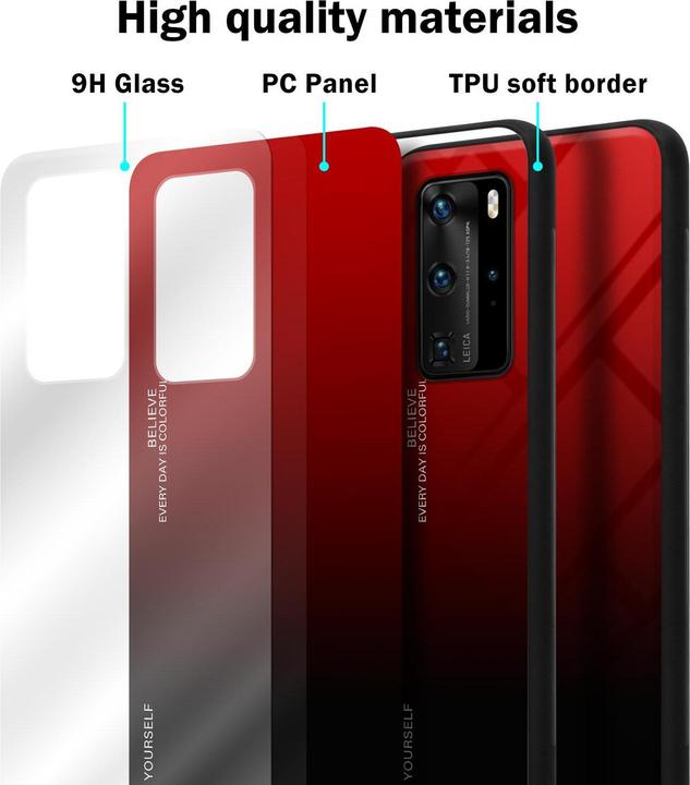 Image du produit Cadorabo Couverture en verre TPU 2 couleurs (Huawei P40 Pro+)