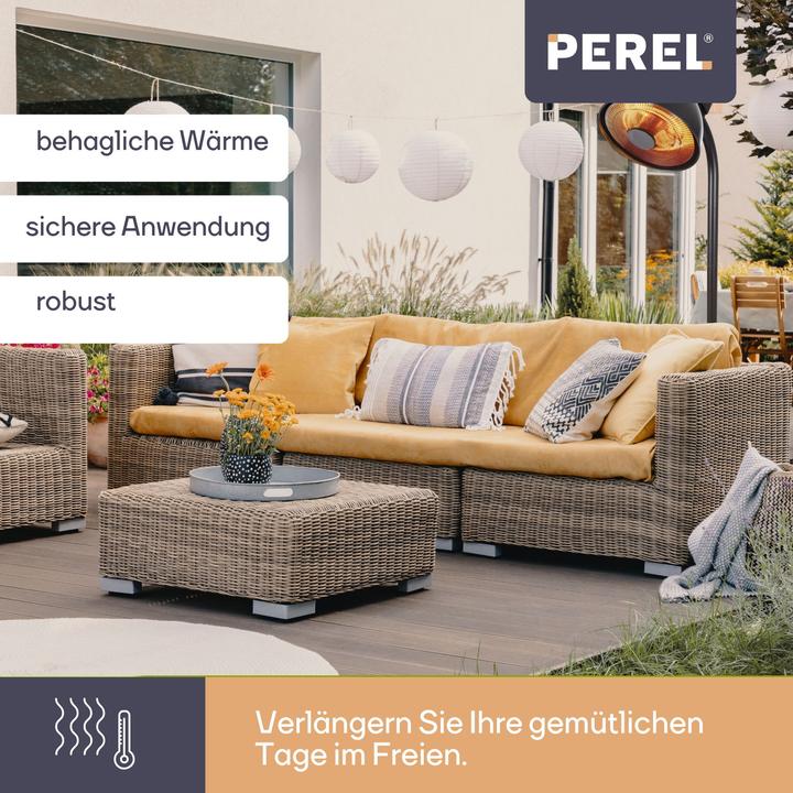 Produktbild Perel Terrassen-Strahler - mit Standfuss - 2000 W - Lampenschirm (2000 W)
