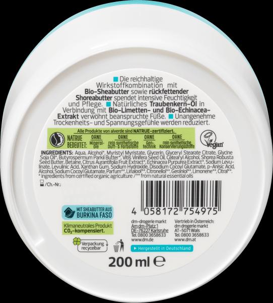 Produktbild dm alverde Fuss-Butter Limette Echinacea (Fusscrème & Fussgel, 200 ml)