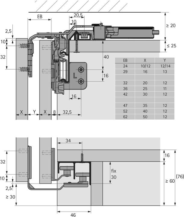 Actual product image Hettich Sliding door fittings TopLine L, Forslide