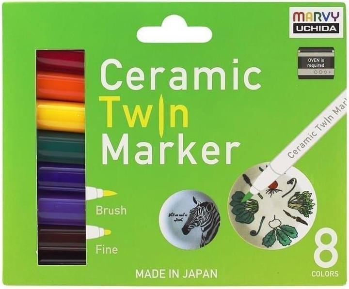 Produktbild Marvy Marker für Keramik und Porzellan. 8 Grundfarben