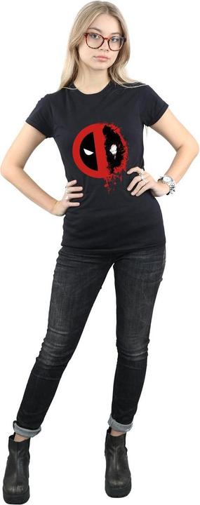 Actual product image Womens/Ladies Deadpool Split Splat Logo Cotton T-Shirt (XXL)