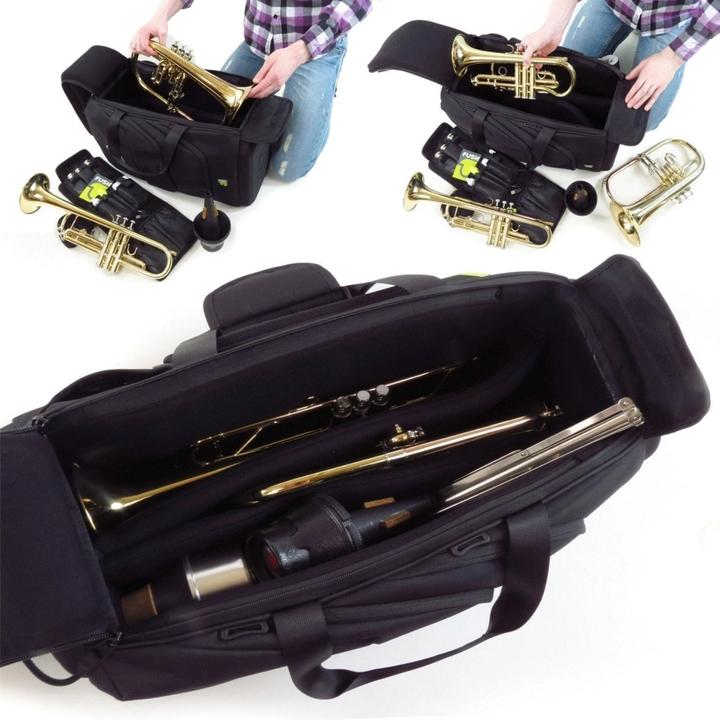 Actual product image Fusion UB-04-B Urban Triple Trumpet Bag - Blue/Black (Trumpets, Flugelhorn, Cornet)