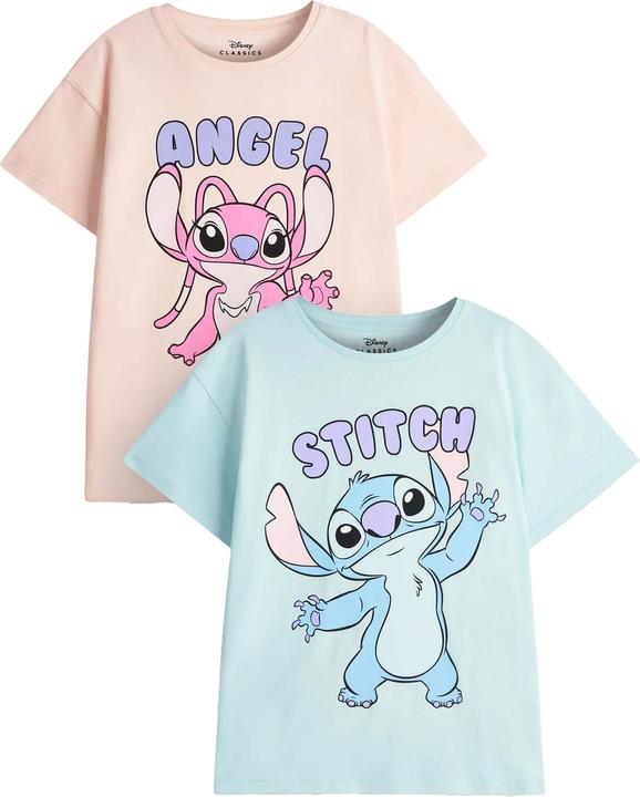 Actual product image Lilo & Stitch Girls Stitch & Angel Short-Sleeved T-Shirt (Pack of 2) (134)