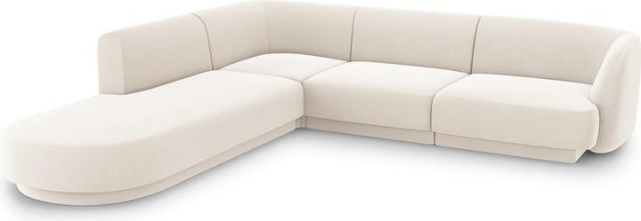 Actual product image Micadoni Velvet Left Corner Sofa, "Miley", 6 Seats, 255x248x70Made in Europe (Corner sofa)