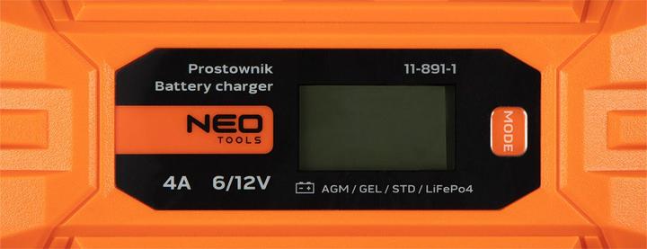 Actual product image Neo Automatic charger 4A/70W 3-120Ah for acid / AGM / GEL batteries