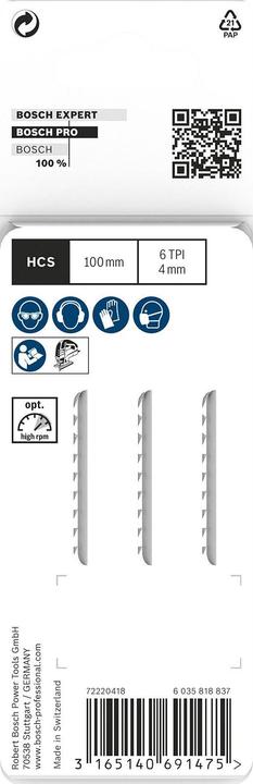 Produktbild Bosch Professional Zubehör PRO Plastics PP clean T102D Stichsägeblatt, 100 mm, 3-tlg.