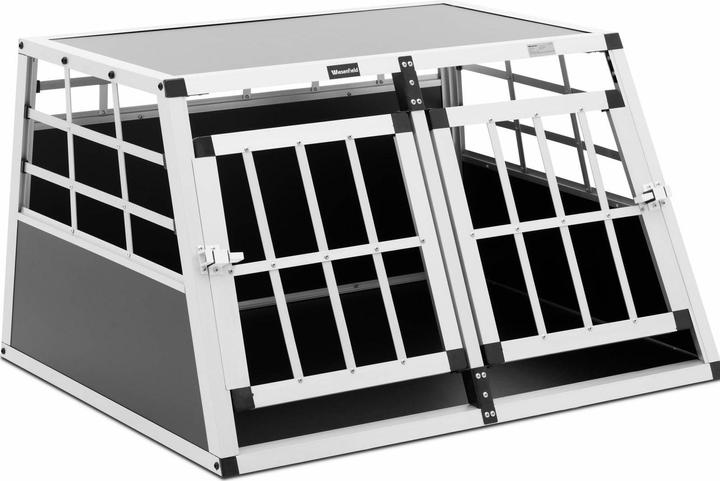 Produktbild Wiesenfield Hundetransportbox Auto Hundebox Aluminium Trapezform 69 x 90 x 50 cm