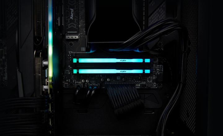Produktbild Kingston 64GB 5600MT/s DDR5 CL36 DIMM (2er-Kit) FURY Beast RGB (2 x 32GB, 2800 MHz, DDR5-RAM, DIMM)