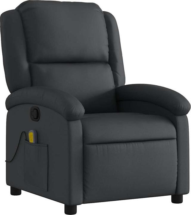Produktbild VidaXL Massagesessel Schwarz Echtleder,Farbe: Schwarz,Material