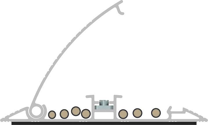 Actual product image Multibrackets Top shelf cable duct 139x1600, aluminium, silver (Duct, 160 cm)
