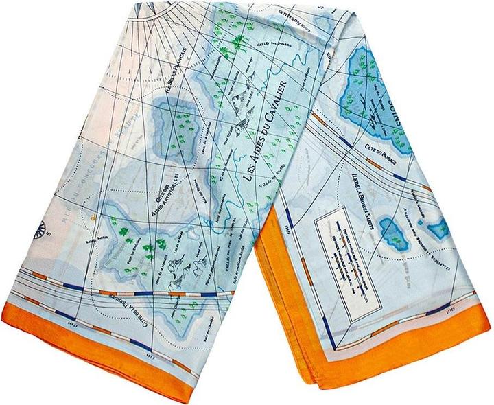 Image du produit JTI Foulard avec motif de carte - bleu et orange, n° 28