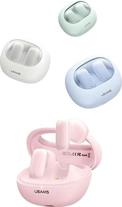 Actual product image Usams Słuchawki Bluetooth 5.3 TWS TD Series bezprzewodowe różowy/pink BHUTD03 (TD22) (5 h, Wireless)