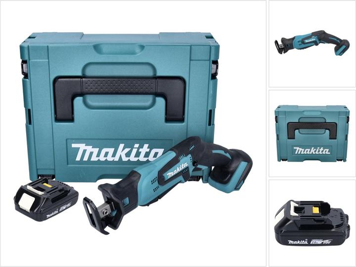 Image du produit Makita DJR 185 A1J Scie sabre sans fil Recipro 18 V + 1x batterie 2,0 Ah + Makpac - sans chargeur