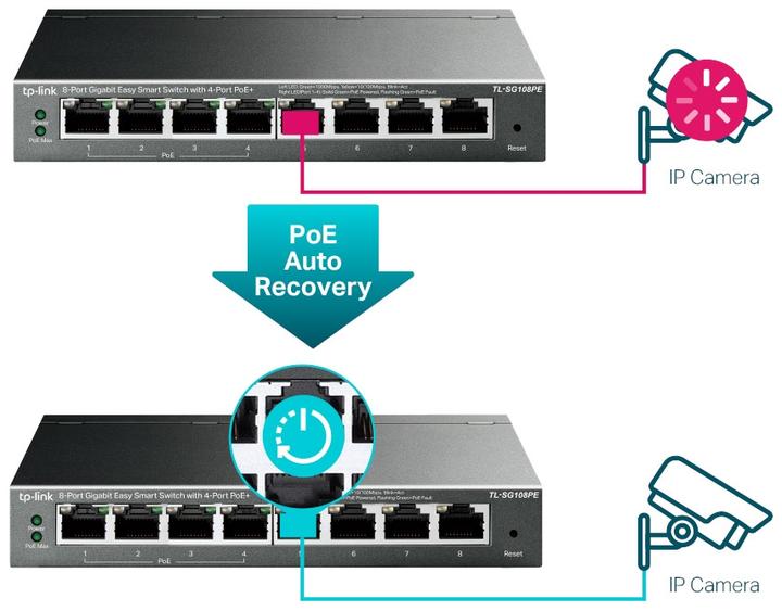 Actual product image TP-Link Tl-Sg108pe (8 Ports)