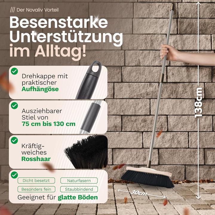 Immagine prodotto Novaliv 2X Zimmerbesen Rosshaar Handbesen feines Tierhaar Schweifhaar (2, Zimmerbesen) (2 pz.)