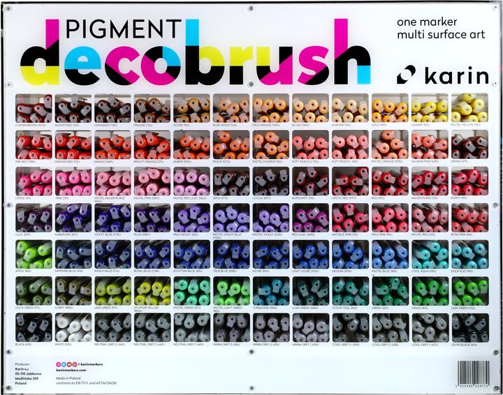 Actual product image Karin PIGMENT DECO BRUSH - Brush Marker (Gold, Mande, Red, Bright orange, Tulipwood, Ochre, White, Canary yellow, Pastel yellow, Indigo, 504 x)