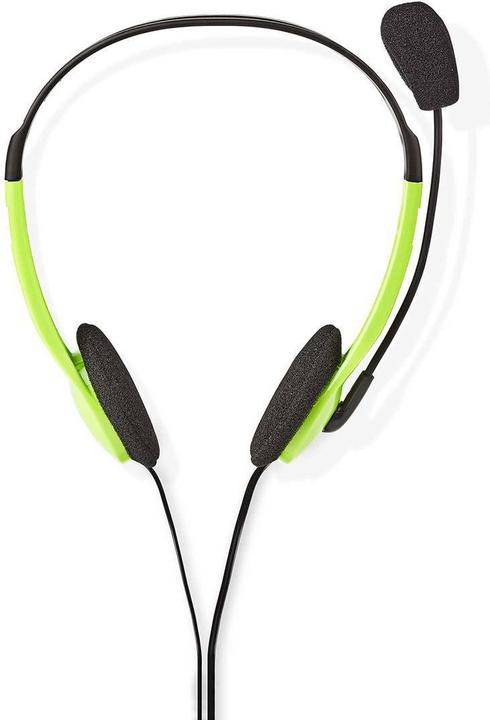Produktbild Nedis PC-Headset | Auf Ohr | Stereo | 2x 3.5 mm | Klappbarer Mikrofon | 2.00 m | Grün (Kabelgebunden)