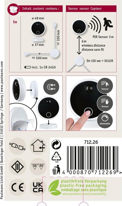 Productafbeelding Paulmann MaxLED Wireless PIR & Touch Sensor Set