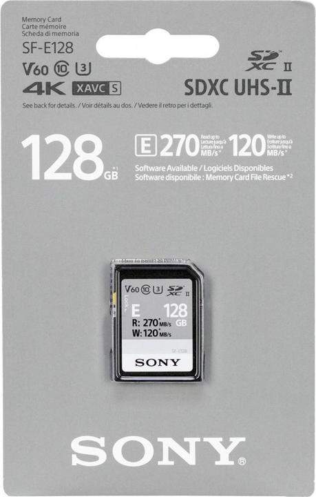 Actual product image Sony SF-E series (128 GB, SDXC, U3, UHS-II)