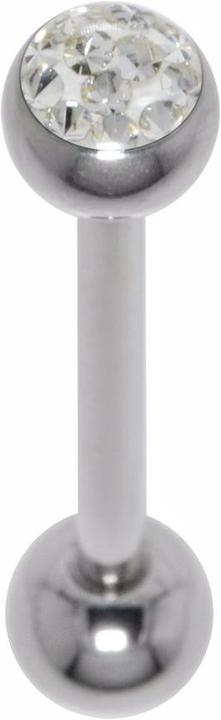 Bijouteria Zungenpiercing (Chirurgenstahl 316L, Epoxiharz, Kristall)