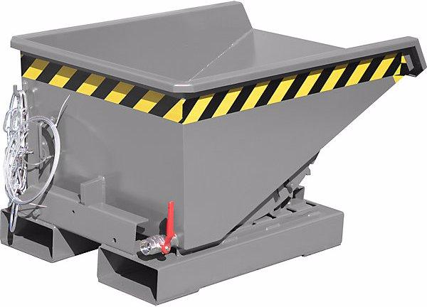 eurokraft pro Mini tilting skip for chippings, capacity 0.225 m³, grey RAL 7005. (225 l)