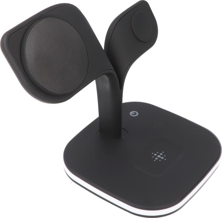 Produktbild AccuCell Kabellose 5in1 Qi-Ladestation schwarz für Smartphone Smartwatch und In-Ear-Kopfhörer