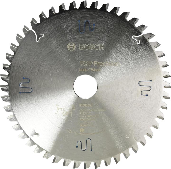 Image du produit Bosch Professional Zubehör Lame de scie circulaire Top Precision Best for Wood, 216 x 30 x 2,3 mm, 48