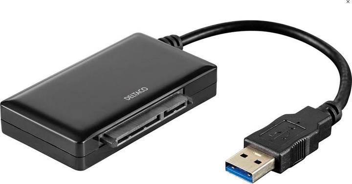 Actual product image Deltaco usb 3.0 to sata 6gb/s adapter for 2.5/3.5 hdd black