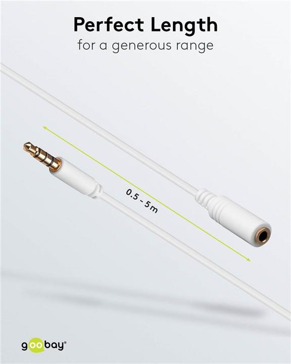 Actual product image Goobay 3.5mm socket - 3.5mm jack (1 m, Extension, 3.5mm jack (AUX))