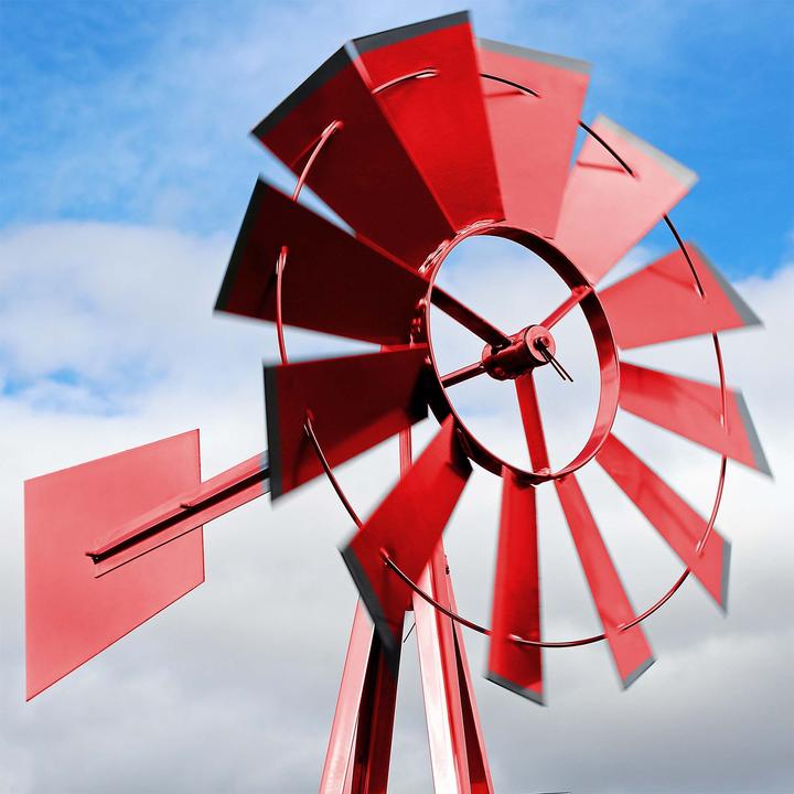 Image du produit Wiltec Moulin à vent rouge de 245 cm de haut Carillon de jardin