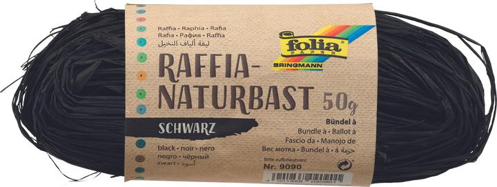 Produktbild Folia Bringmann Naturbast Raffia 50g schwarz (Geschenkband, 1 x)