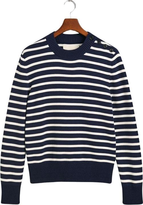 Produktbild GANT pullover mit rundhalsausschnitt glänzend gestreift breton (XL)