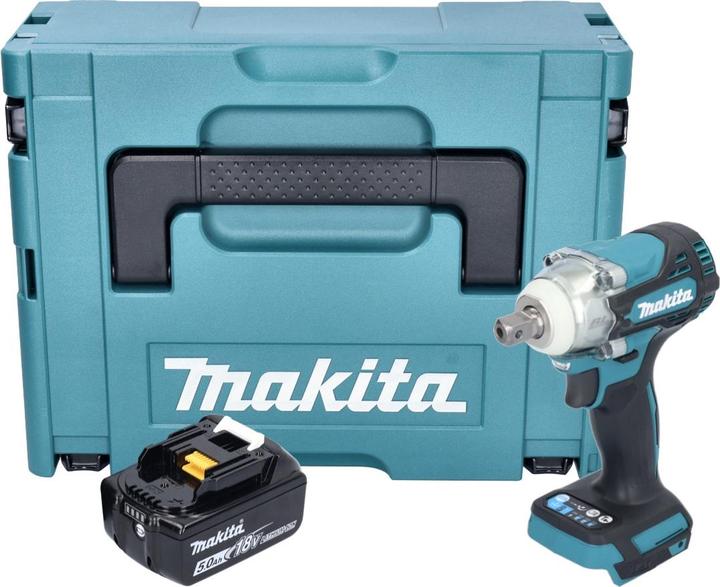 Produktbild Makita DTW 301 T1J Akku Schlagschrauber 18 V 330 Nm 1/2" Brushless + 1x Akku 5,0 Ah + Makpac - ohne (Akkubetrieb)