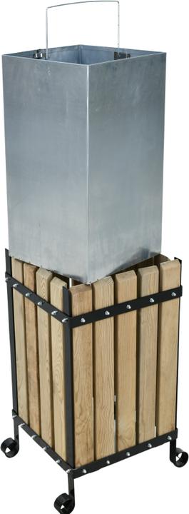 Actual product image Aristar Waste bin with wooden panelling and ashtray (50 l)