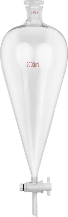 Actual product image Steinberg Separating funnel 2000 ml 24/29 PTFE stopcock Borosilicate glass up to 160 °C