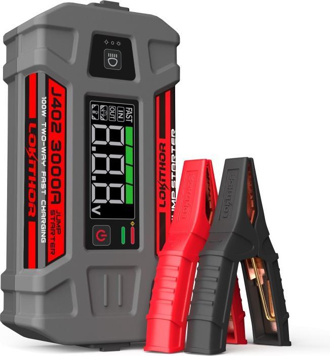 Lokithor j402 Avviatore di emergenza da 3000A con powerbank e LED (3000 A, 24000 mAh)