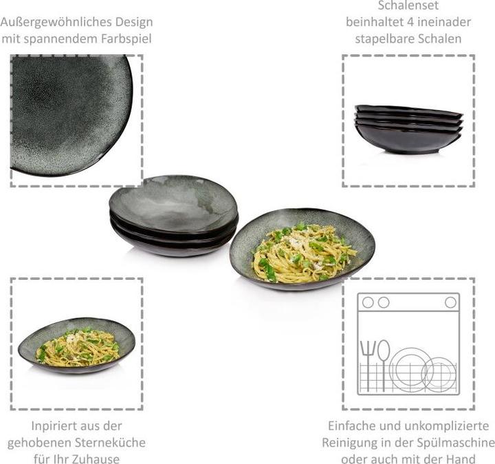 Produktbild Sänger Geschirr Pastaschalen Set Kopenhagen (24 cm, 1 l, 4 x)