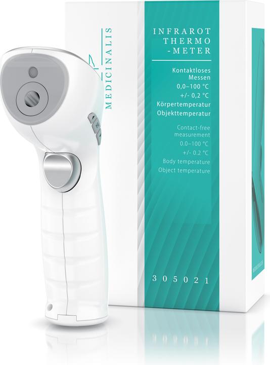 Produktbild Medicinalis Infrarot Fieberthermometer, Thermometer digital, berührungslose Messung und Oberflächenmessung (Berührungslos)